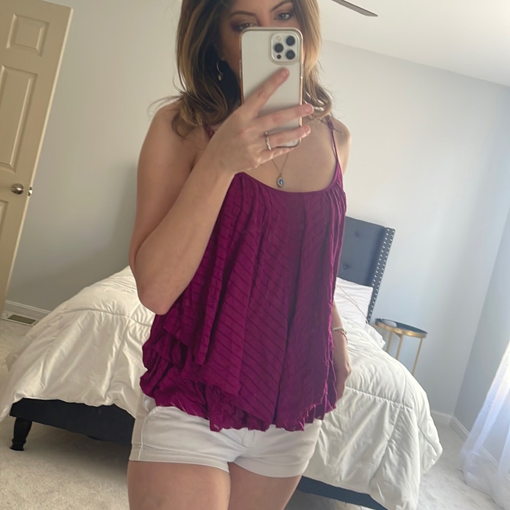 Free People purple layered strappy top S